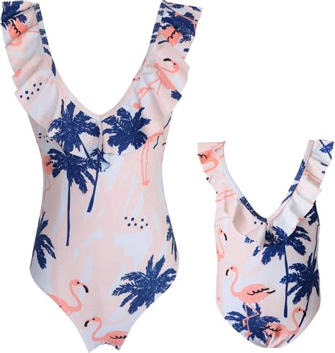 Beachwear Traje de baño de una Pieza para Madre e Hija Marino Girls Years Amazon com