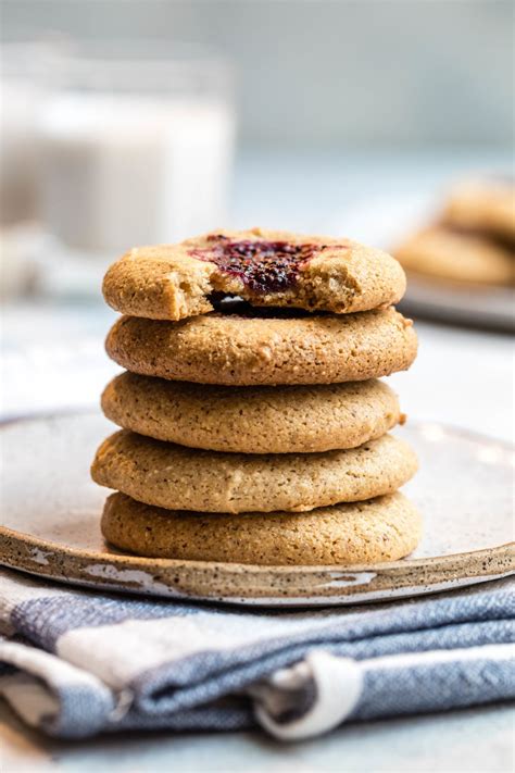 Sure, they have a few miniature chocolate chips thrown in, but they're more like buttery shortbread than chocolate chippers. Almond Flour Thumbprint Cookies | Recipe | Almond flour, Thumbprint cookies, Vegan baking