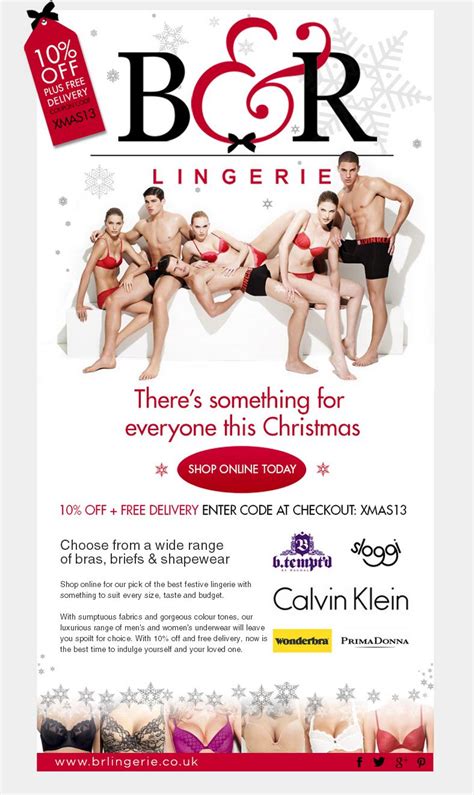 A Rather Festive HTML Email Newsletter Design For B R Lingerie By Design M Co Uk Email