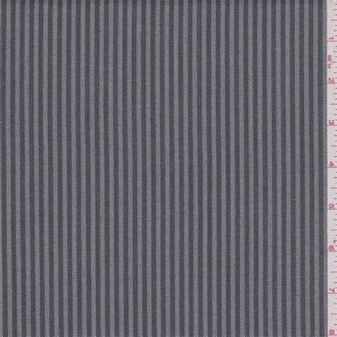 Charcoal Grey Stripe Denim Fabric Sold By The Yard