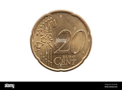 Twenty Cent Euro Coin Of Germany Dated 2002 Cut Out And Isolated On A