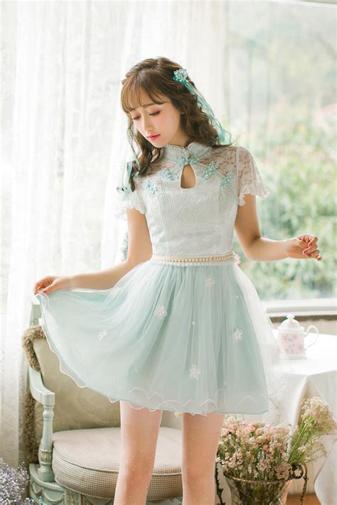 Princess Sweet Lolita Dress Candy Rain Short Sleeved Lace Dress