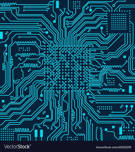 High Tech Electronic Circuit Board Royalty Free Vector Image