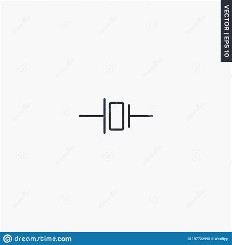 Crystal Oscillator Linear Style Sign For Mobile Concept And Web Design