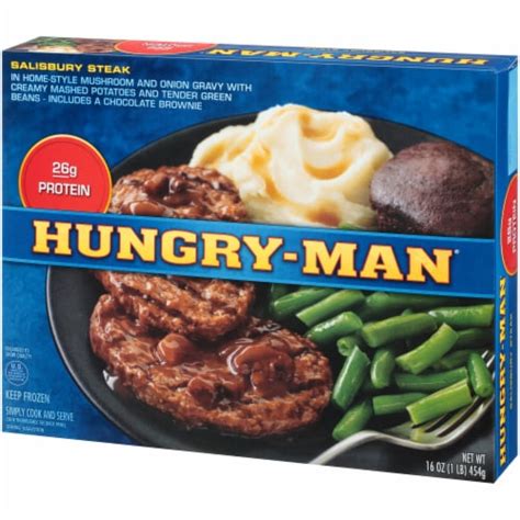Stouffer's single serve salisbury steak frozen meal combines quality ingredients and delicious flavor into this salisbury steak and mac and cheese meal is made with 100 real beef and contains no. Fred Meyer - Hungry-Man Salisbury Steak Frozen Meal, 16 oz