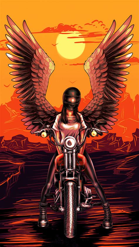 720x1280 devil biker angel girl 4k moto g x xperia z1 z3 compact galaxy s3 note ii nexus hd 4k