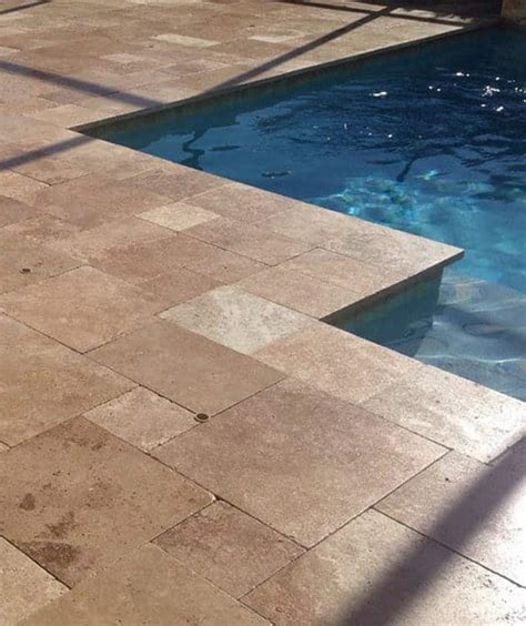 Noce Travertine Pool Coping Tumbled Pool Coping Tiles And Pavers