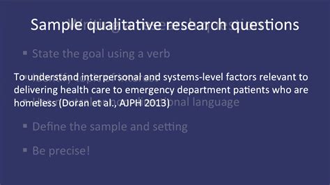 Why is it important that the problem is solved? Fundamentals of Qualitative Research Methods: Developing a ...