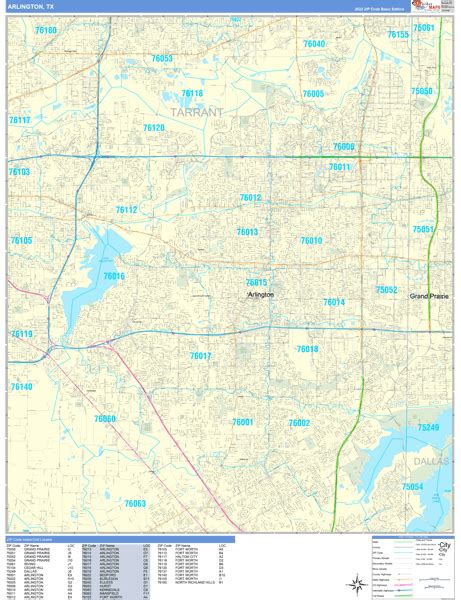 Arlington Texas Zip Code Maps Basic