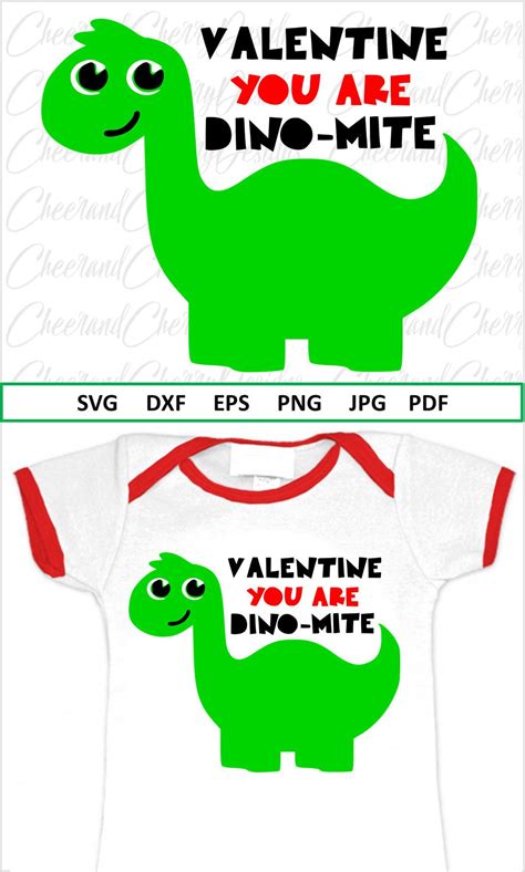Valentine Dinosaur SVG for Boy Valentine SVG file Silhouette | Etsy