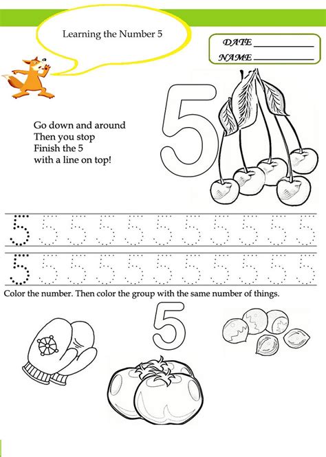 Preschool worksheets age 5 writing print. Number 5 Worksheets for Children | Activity Shelter