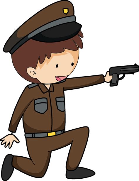 A Police Man Doodle Cartoon Character Isolated 1998855 Vector Art At