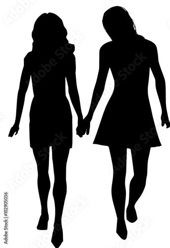 Two Women Holding Hands Buy This Stock Vector And Explore Similar Vectors At Adobe Stock