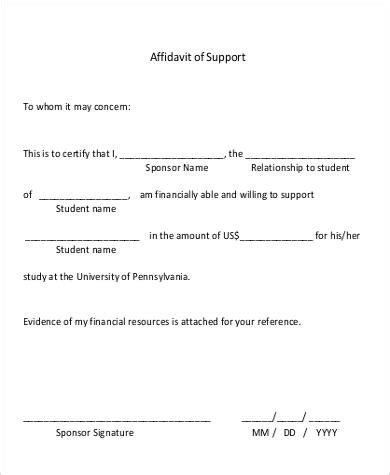 In addition, the letter must reference the employee's name and position. FREE 12+ Sample Affidavit of Support Letter Templates in ...