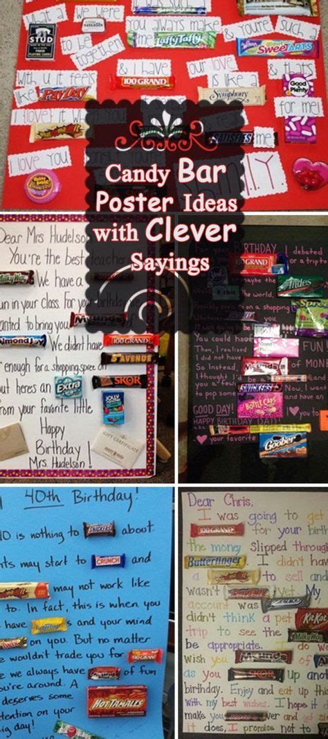 Candy Bar Poster Ideas With Clever Sayings Candy Bar Poster Candy