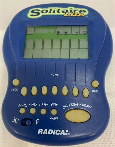 Radica Big Screen Solitaire Lite 1997 Handheld Electronic Game Lighted