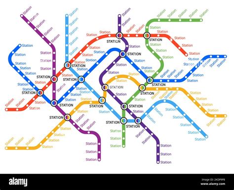 Metro Underground Subway Transport Map Metropolis Metro System City