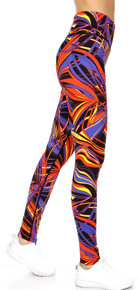 Wholesale F09 Colorful Winds Print Running Tights