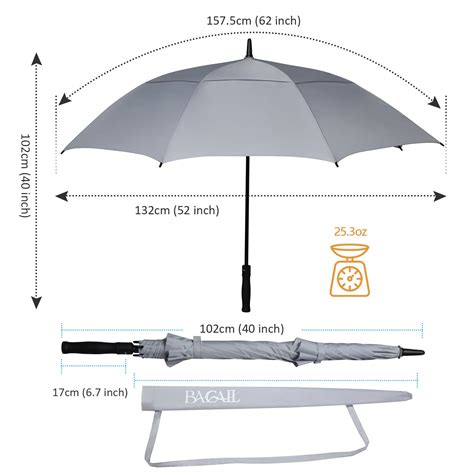 Bagail Golf Umbrella 686258 Inch Large Oversize Double Canopy Vented