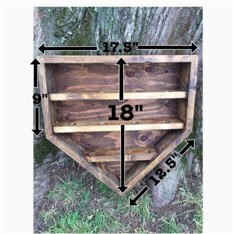 100% brand new and quality. Wooden Home Plate Baseball Shelf Display Holder | Caves ...
