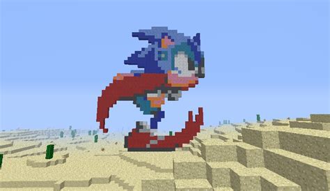 Sonic Running Pixel Art Minecraft Map
