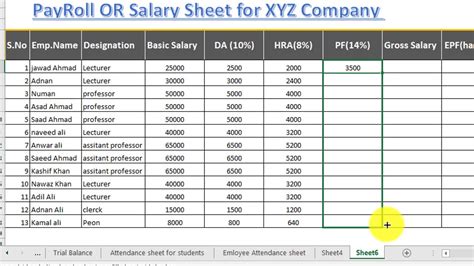 Employee Payroll Excel Template Collection