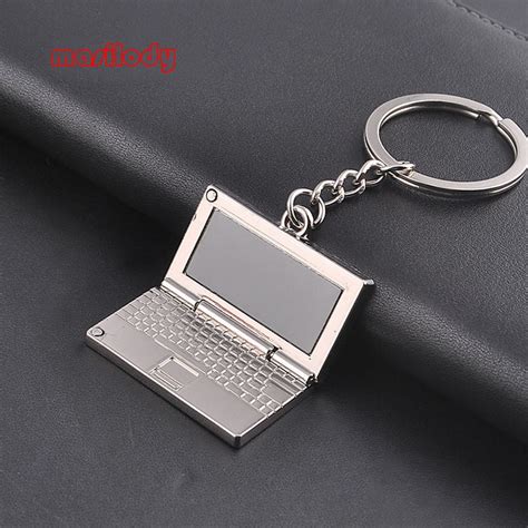 50pcslot Metal Laptop Key Chain Mini Computer Keychain Novelty Ts