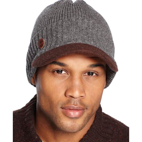 Timberland Wool Visor Beanie In Gray For Men Charcoal Lyst