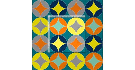 Modern Mid Century Circles Geometric Pattern Fabric Zazzleca