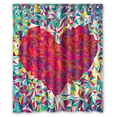 Mohome Happy Valentines Day Shower Curtain Waterproof Polyester Fabric