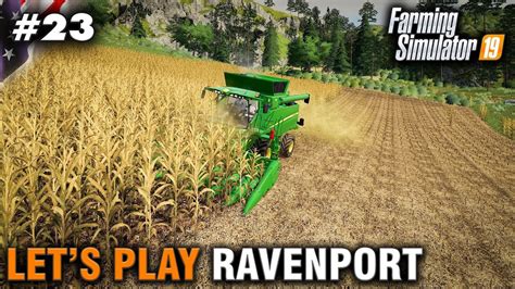 Lets Play Farming Simulator 19 Ravenport 23 Corn Harvest Youtube