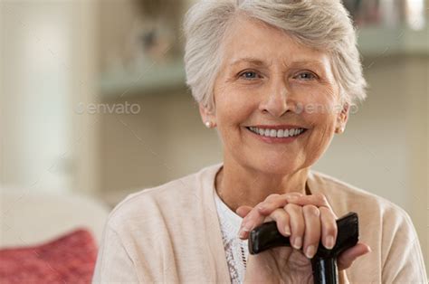 Elderly Woman Smiling At Home Stock Photo By Rido81 Photodune