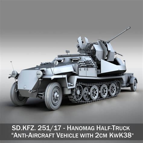 Sd Kfz Ausf C Hanomag Anti Aircraft Vehicle D Model By Panaristi