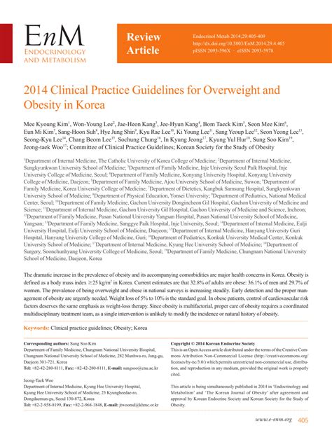 Find latest and old versions. (PDF) 2014 Clinical Practice Guidelines for Overweight and ...
