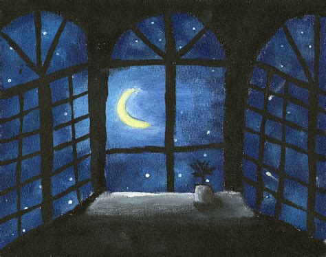 Night Moon Through The Window By Karina Tapiero On Deviantart