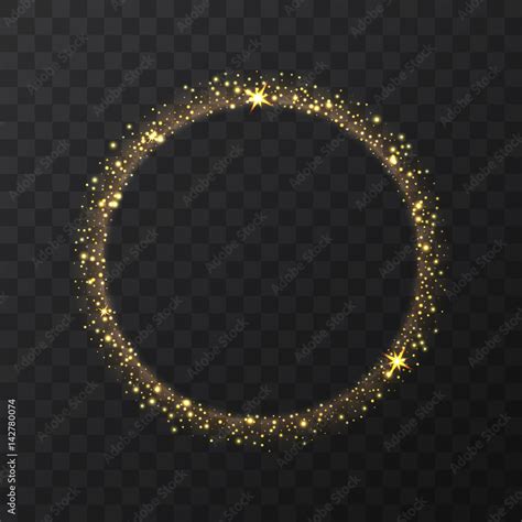 Abstract Light Gold Vector Circle On Transparent Background Round