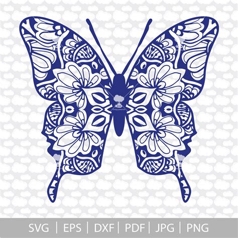 Butterfly Svg SVG DXF PDF Mandala Svg Zentangle Svg - Etsy
