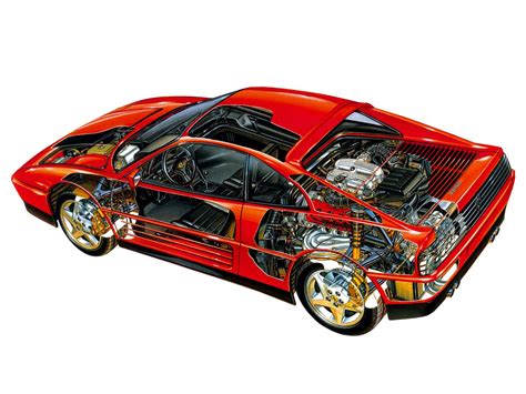 Ferrari Tb Cutaway Drawing In High Quality