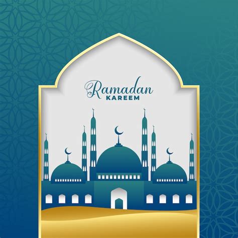 Beautiful Ramadan Kareem Islamic Background Free Vector