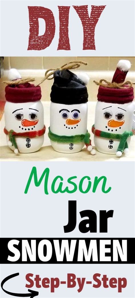 Mason Jar Snowmen —