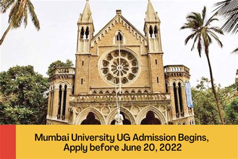 Mumbai University Ug Admission Begins Apply Before June 20 2022