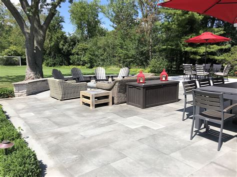 Backyard Paver Patio Fire Pit Outdoor Dining Northfield Il