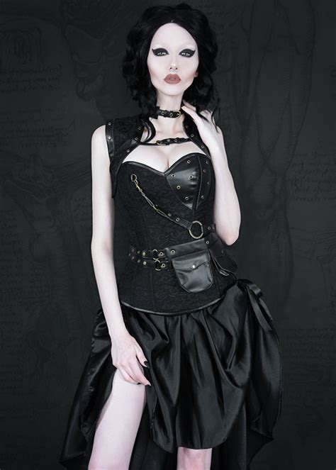 Black Lace Steampunk Dresses Lace Burleska Vittoriano Goth Gotico Corsetto N65 Ruffled The Art