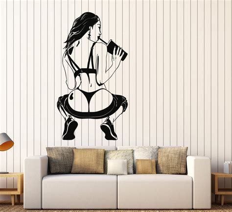 Vinyl Wall Decal Sexy Hot Young Girl Swag Cocktail Teenager Stickers U