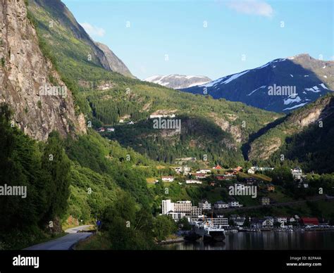 Norway Geirangerfjord Geiranger Village Stock Photo Alamy