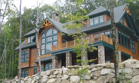 Adirondack Style Home Modern Mountain House Mountain Home Exterior