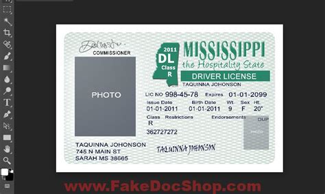 Mississippi Drivers License Template In Psd Format Fakedocshop