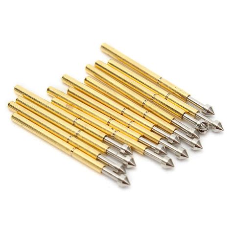 100pcs Gold Plated P75 E2 13mm Conical Head Spring Test Probe Pogo Pin