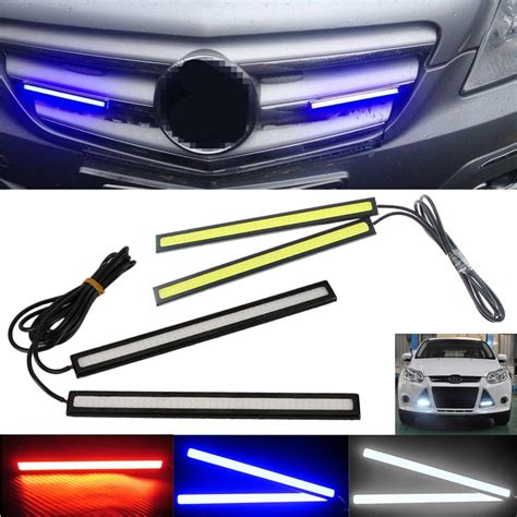 high quality 2pcs17cm led universal cob car daytime running lamp drl driving strip light fog