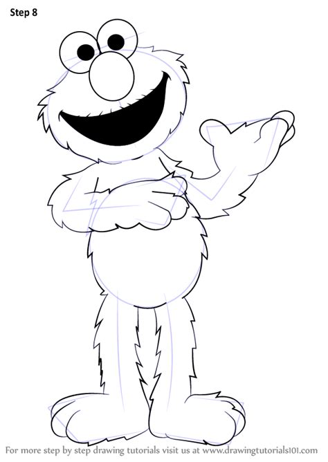 Learn How To Draw Elmo From Sesame Street Sesame Street Step By Step